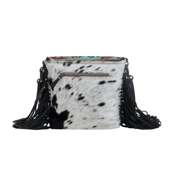 Aqua Hand-Tooled Leather Shoulder Bag-Leather Crossbody by...